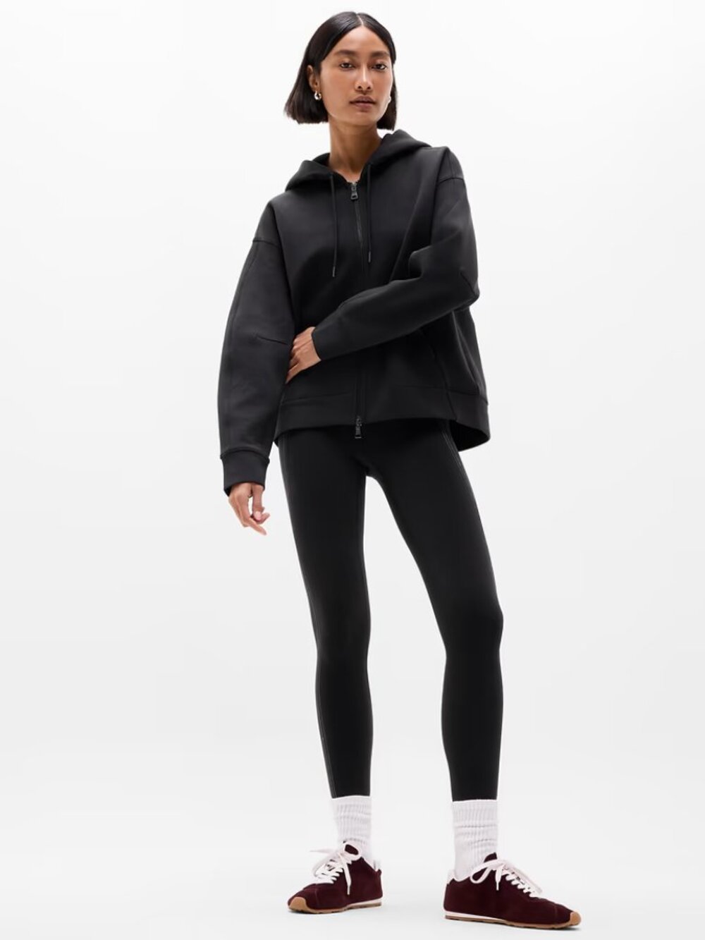 NWT - Athleta Form Knit Full Zip - Black - Size Large